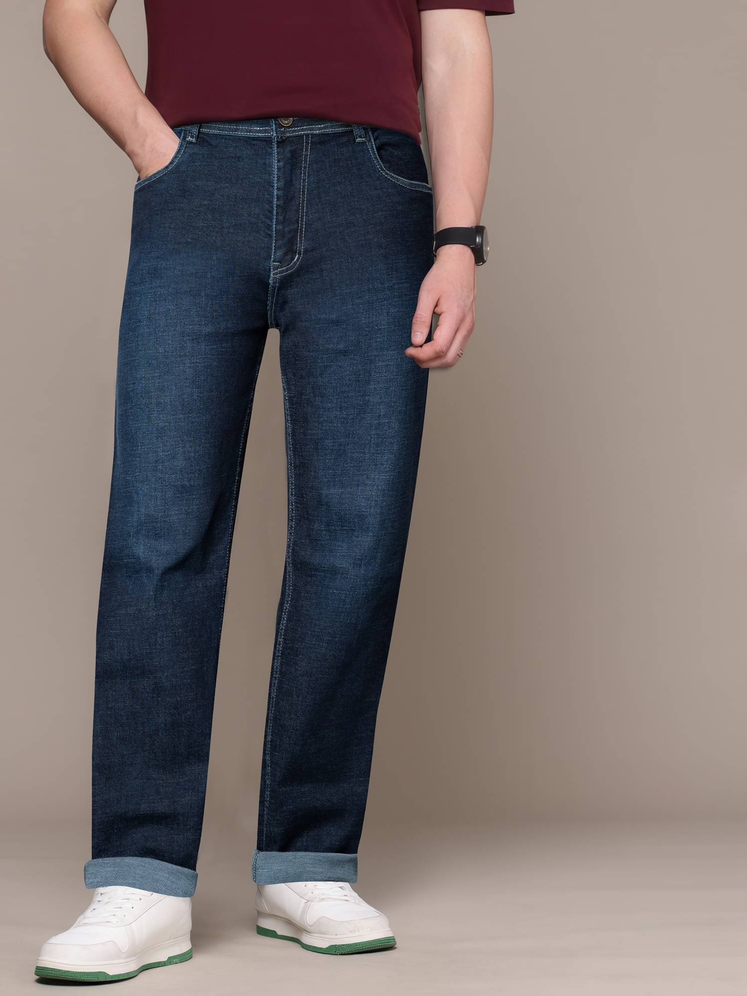 JB JUST BLACK Straight Washed Men's Jeans - Blue ( Pack of 1 ) JB JUST BLACK Straight Washed Men's Jeans - Blue ( Pack of 1 )