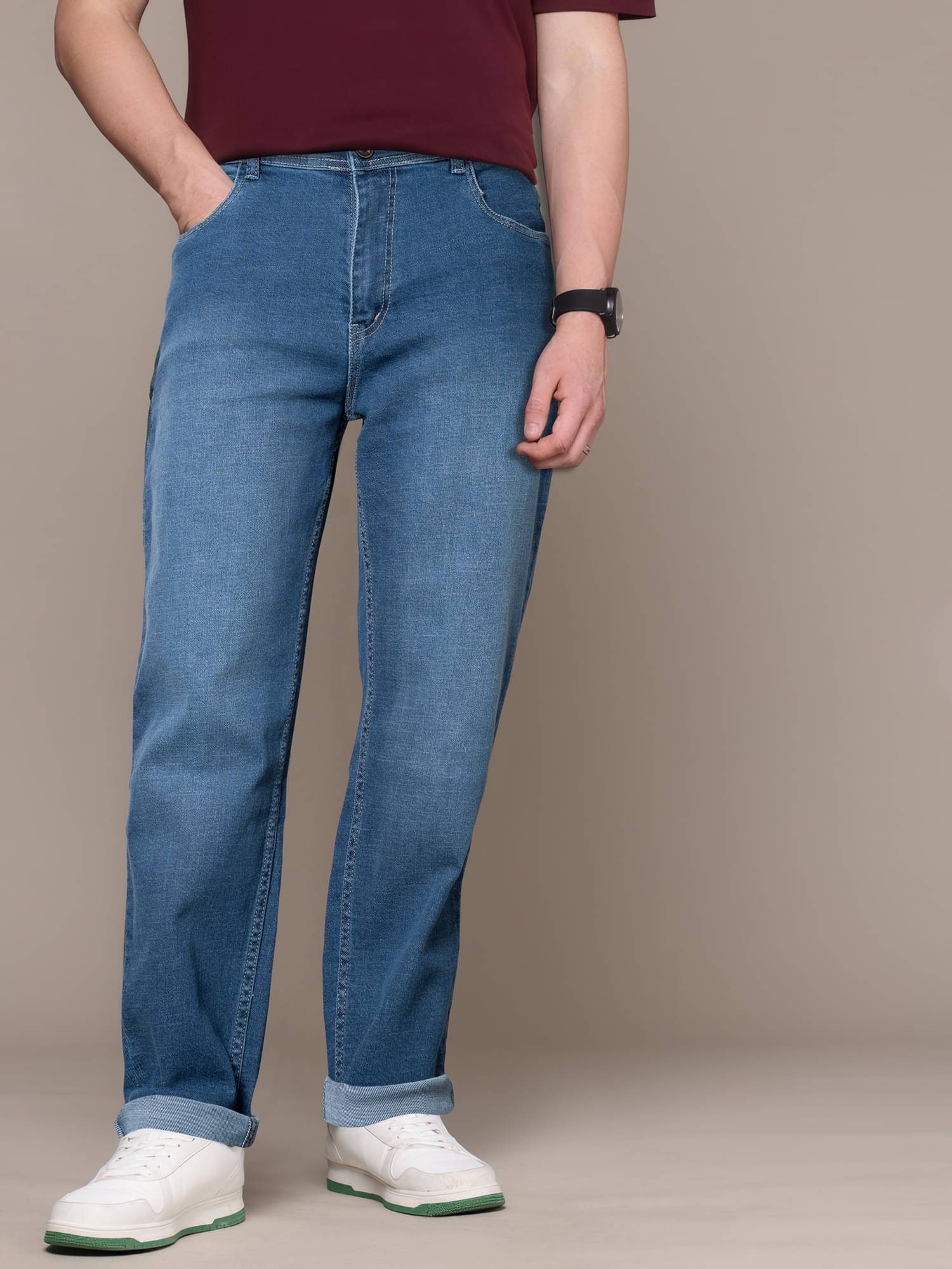 JB JUST BLACK Straight Washed Men's Jeans - Light Blue ( Pack of 1 ) JB JUST BLACK Straight Washed Men's Jeans - Light Blue ( Pack of 1 )