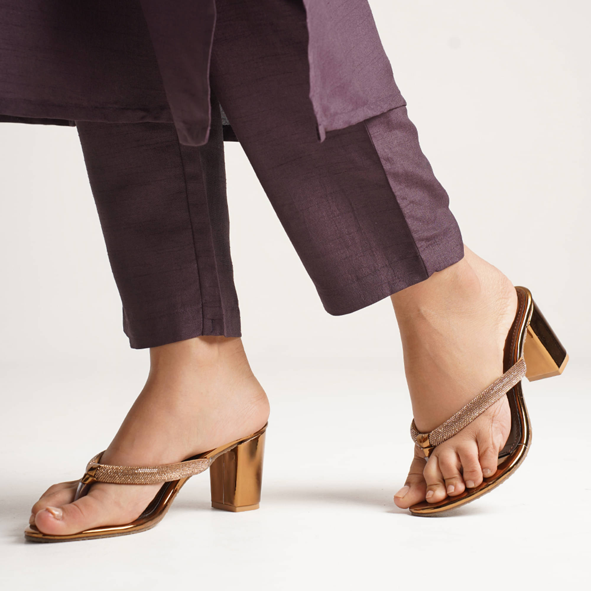 JM Looks Brown Women's Slip On Heels JM Looks Brown Women's Slip On Heels