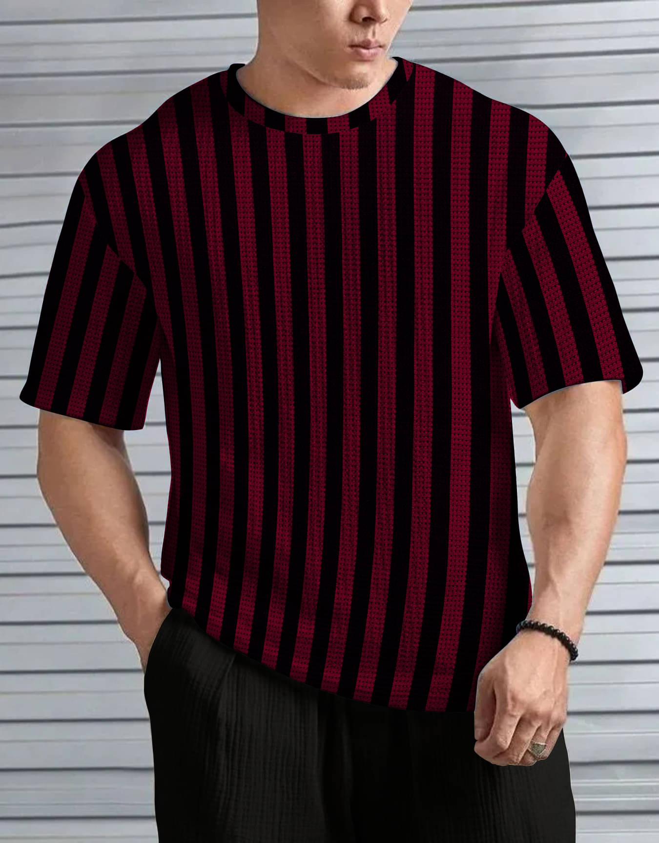 KAJARU Men Polyester Regular Fit Striped T-Shirt ( Multicolor ) KAJARU Men Polyester Regular Fit Striped T-Shirt ( Multicolor )