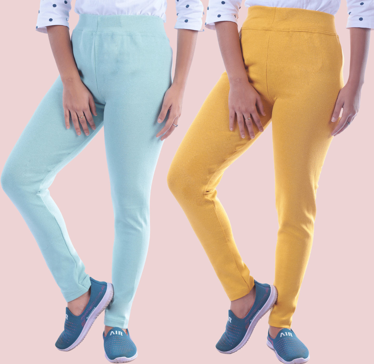     			KARARO - Cotton Blend Skinny Fit Mint Green Women's Jeggings ( Pack of 2 )