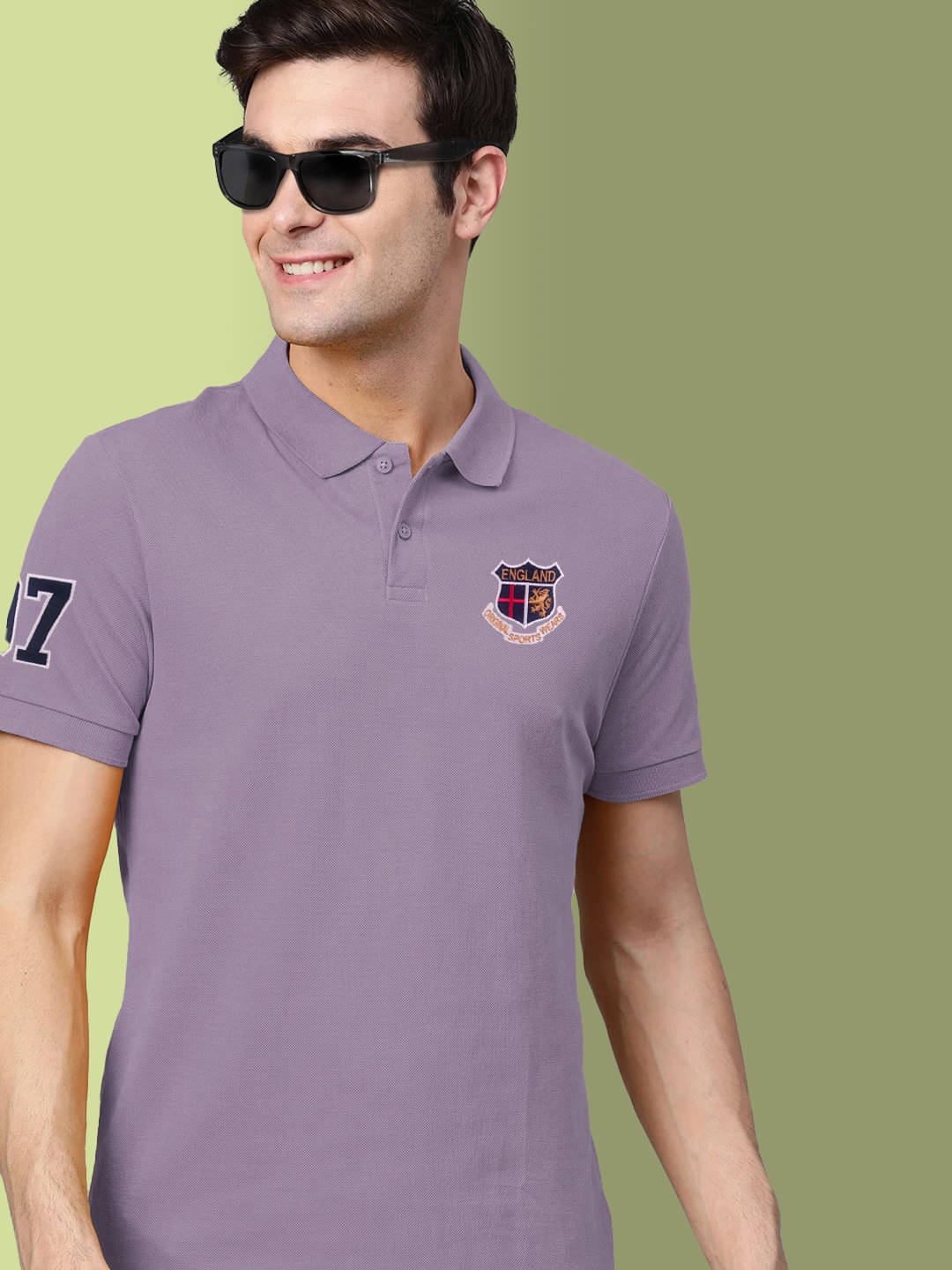 KICKBUDS Men Cotton Blend Regular Fit Solid Polo T Shirt ( Lavender ) KICKBUDS Men Cotton Blend Regular Fit Solid Polo T Shirt ( Lavender )