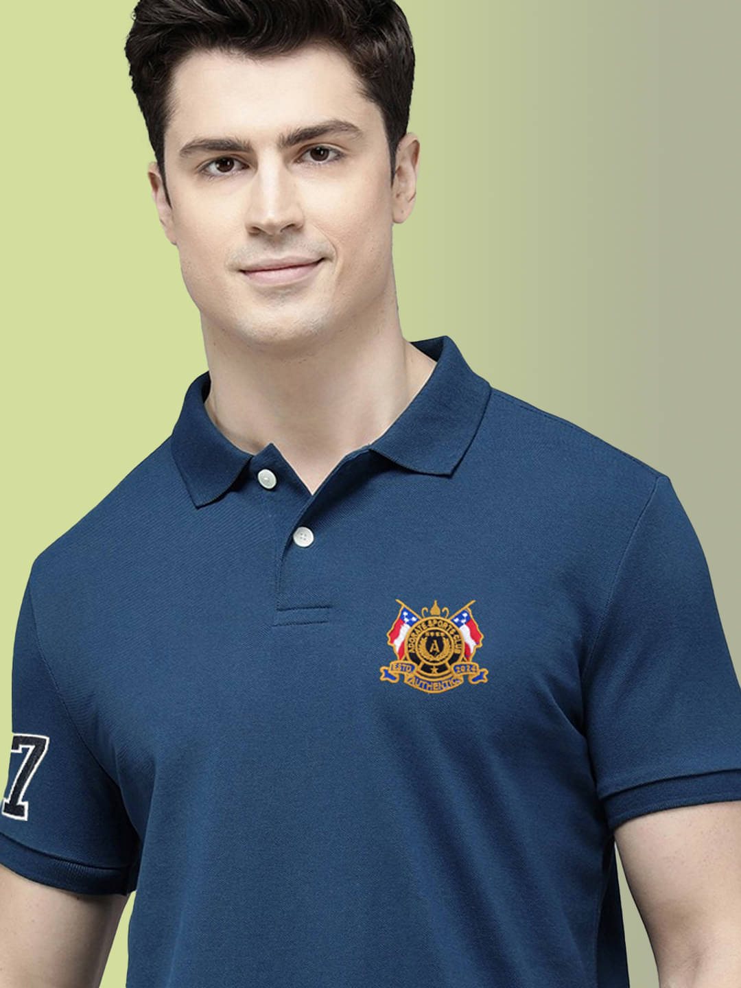 KICKBUDS Men Cotton Blend Regular Fit Solid Polo T Shirt ( Navy Blue )     			KICKBUDS Men Cotton Blend Regular Fit Solid Polo T Shirt ( Navy Blue )