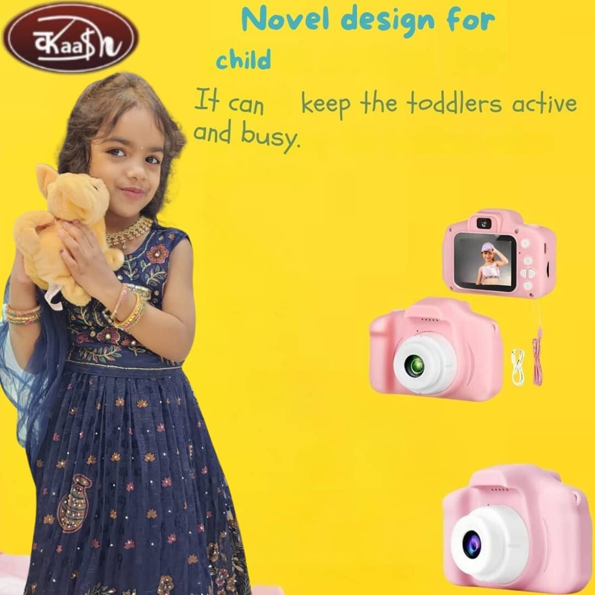     			Kaash collections Kids Camera for Girls Boys | Digital Selfie Camera Toy for Kids,13MP 1080P HD Digital Video Camera for Toddlers Birthday Gift