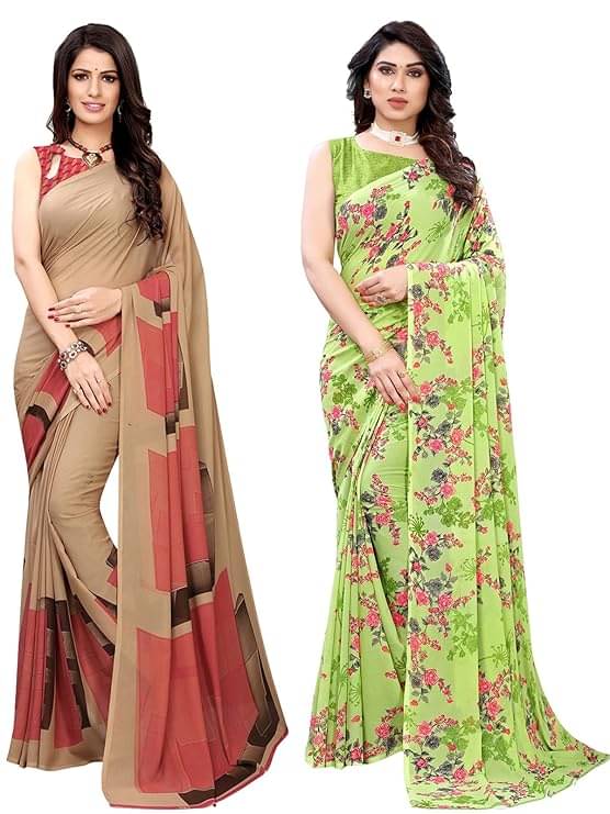 Maayro Georgette Printed Saree With Unstitched Blouse Piece ( Multicolor 3 ) Maayro Georgette Printed Saree With Unstitched Blouse Piece ( Multicolor 3 )