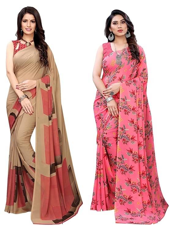 Maayro Georgette Printed Saree With Unstitched Blouse Piece ( Multicolor 5 ) Maayro Georgette Printed Saree With Unstitched Blouse Piece ( Multicolor 5 )