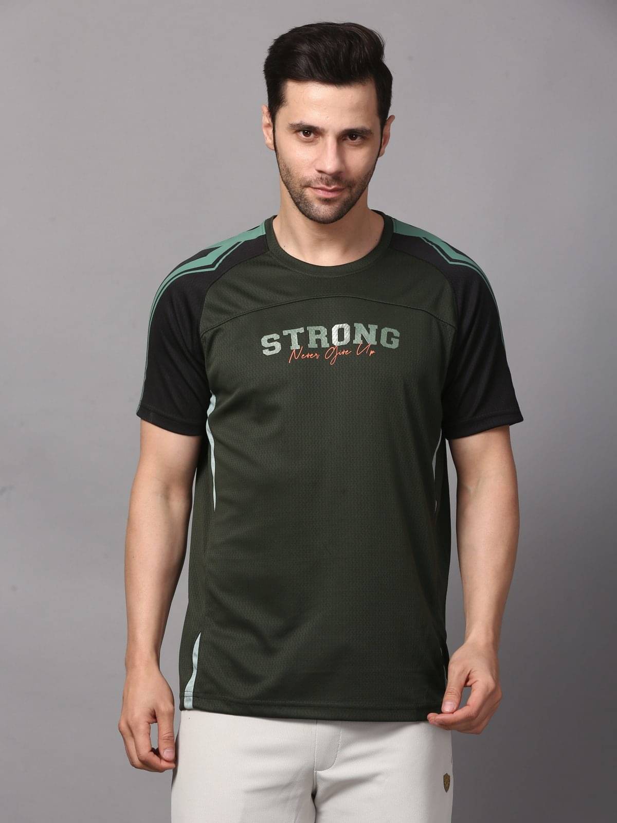     			NEXGEN  CLUB Men Polyester Regular Fit Printed T-Shirt ( Olive )