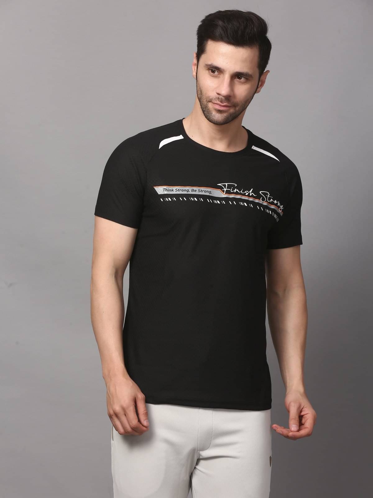     			NEXGEN  CLUB Men Polyester Regular Fit Printed T-Shirt ( Black )