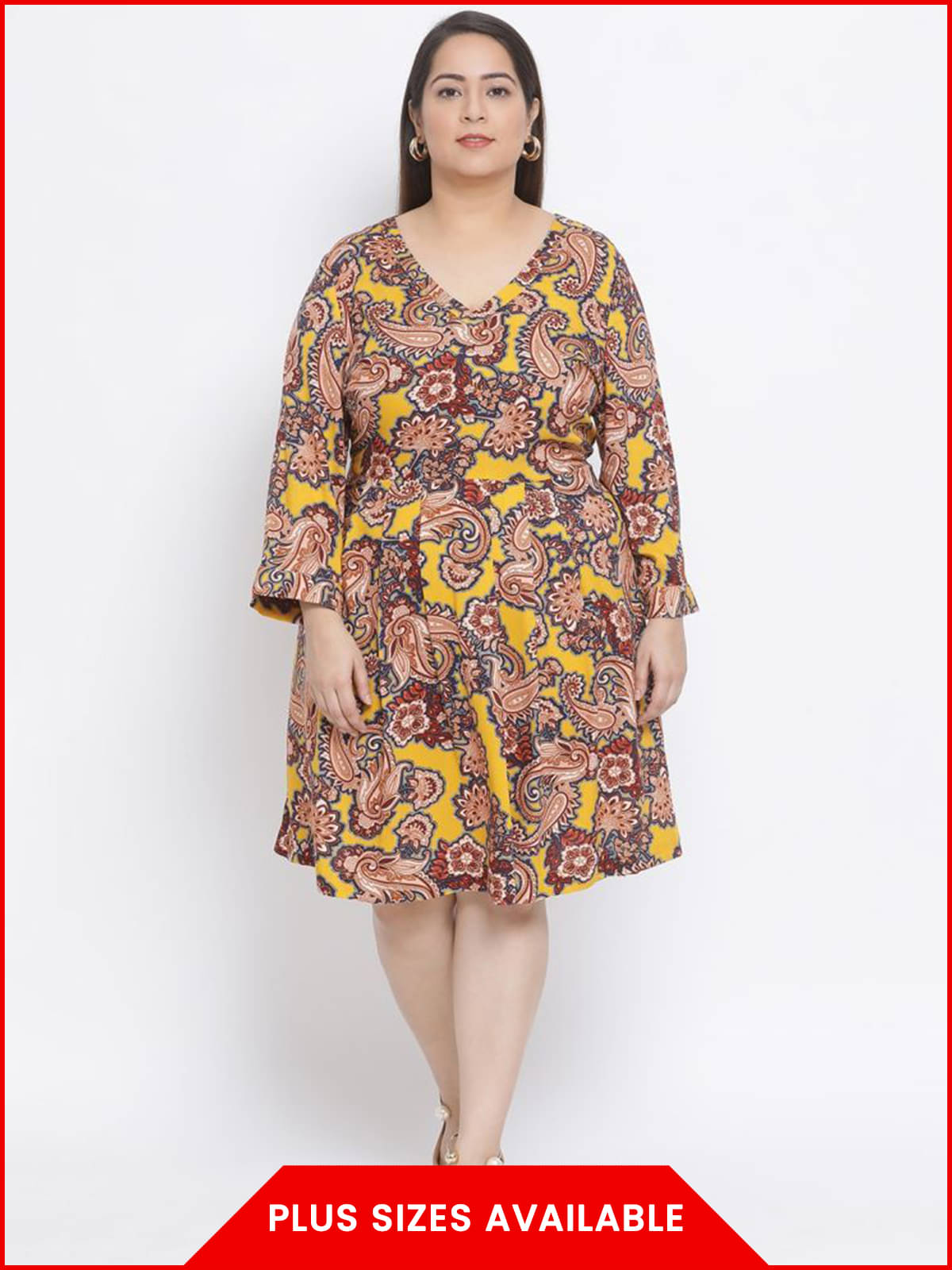 Oxolloxo Women Viscose Rayon Printed A-line Dress ( Multicolor )     			Oxolloxo Women Viscose Rayon Printed A-line Dress ( Multicolor )