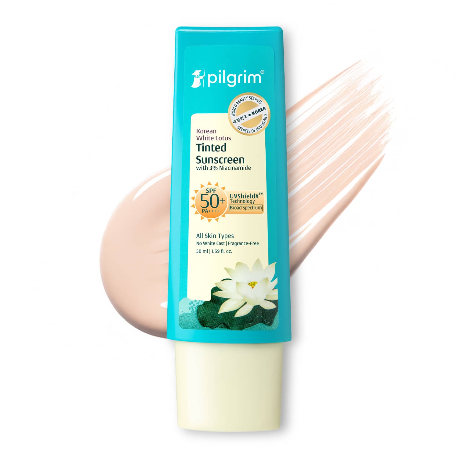     			Pilgrim Korean White Lotus Tinted Sunscreen Spf 50+ Pa++++ Sunscreen,For All Skin Type,50Ml (pack Of 1)