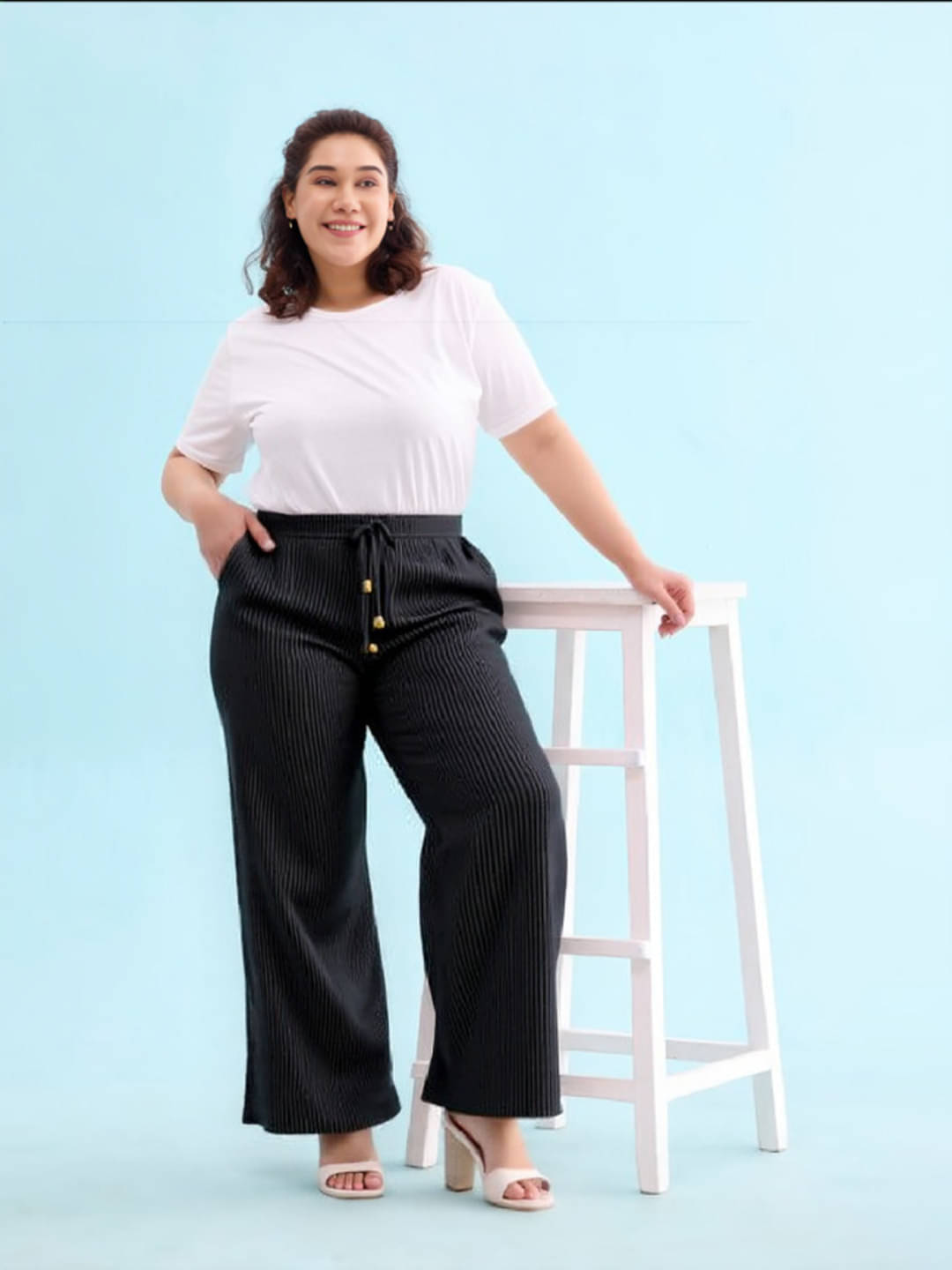     			PLUS PARADISE Pack of 1 Polyester Straight Women's Casual Pants ( Black )