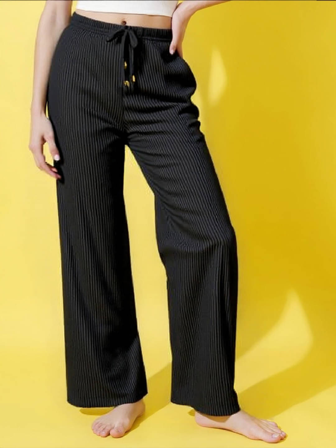     			PLUS PARADISE Pack of 1 Polyester Straight Women's Casual Pants ( Black )