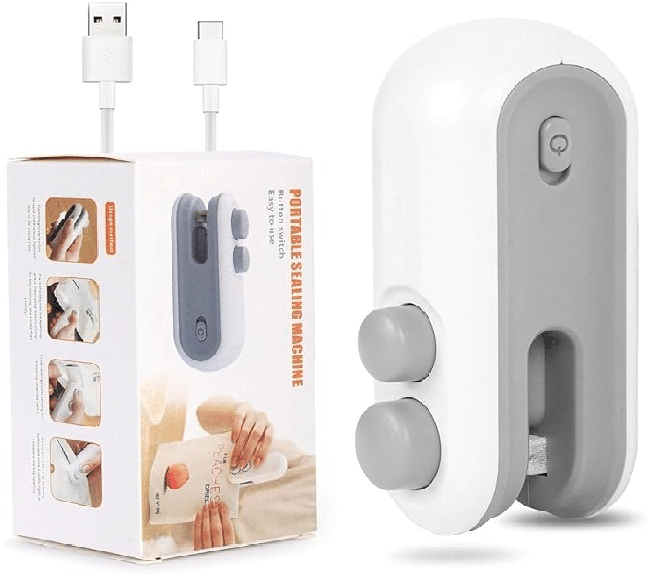     			Portable Mini Sealing Machine,1 YEAR Warranty Handheld Packet Sealer for Food, Snacks, Chips, Fresh Storage, Plastic Bags Sealing Machine, (MULTI)