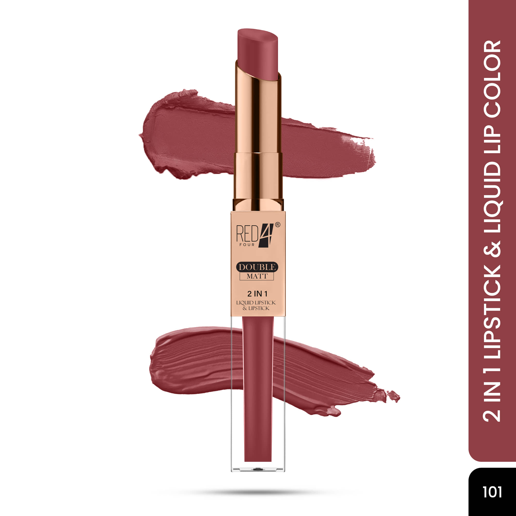 RED 4 Dark Nude Matte Long Lasting Liquid Lipstick ( Pack of 1 )