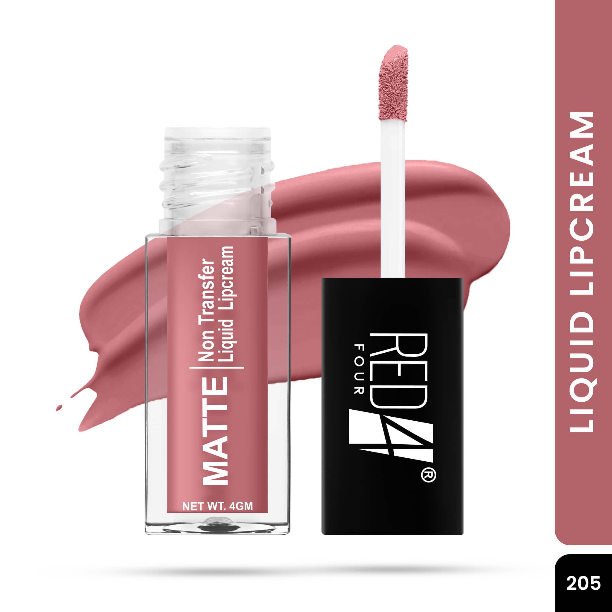 RED 4 Apricot Matte Long Lasting Liquid Lipstick ( Pack of 1 )