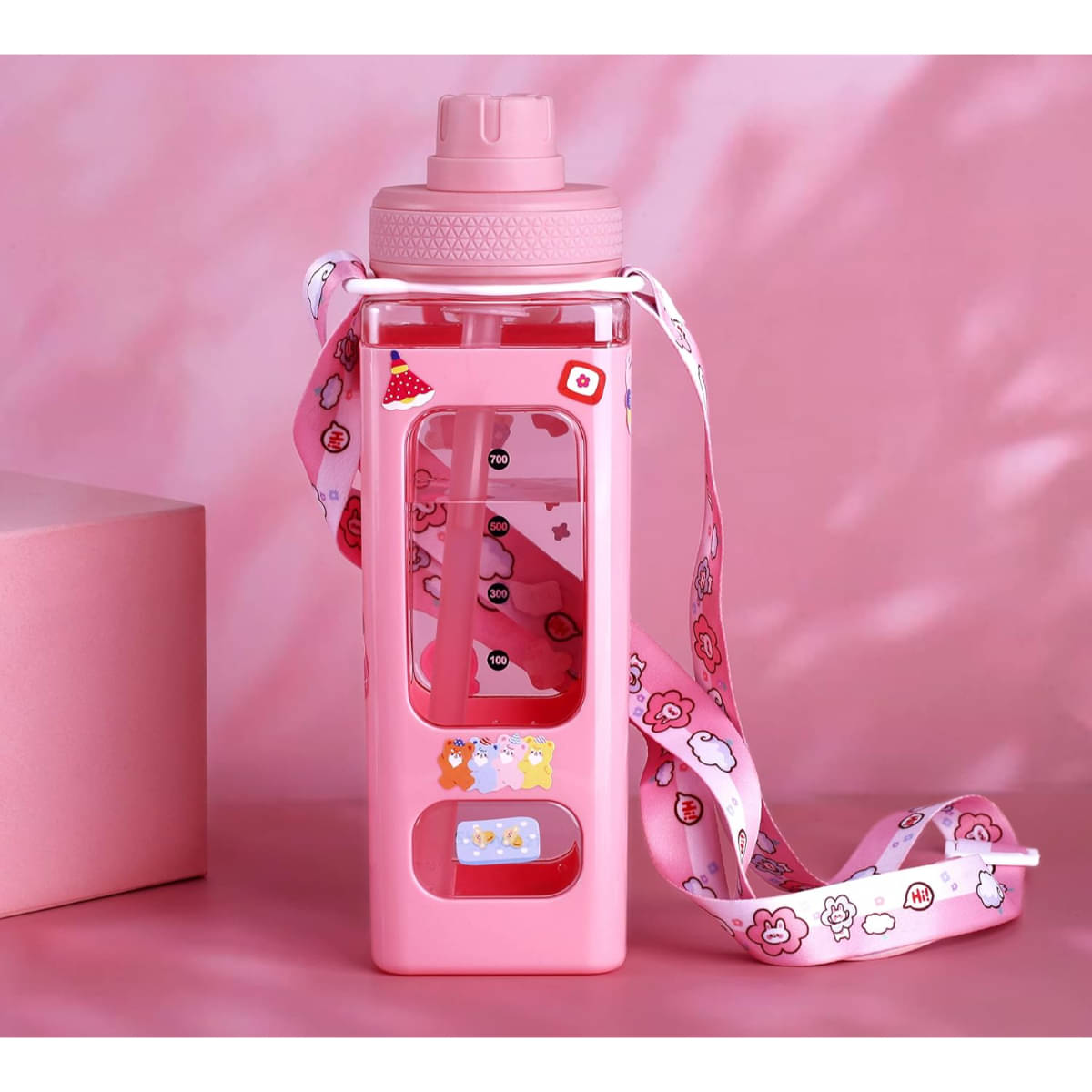 Radhe Fashion Cartoon water bottle for kids, kawaii water bottle Multicolour Plastic School Water Bottle 700 mL ( Set of 1 ) Radhe Fashion Cartoon water bottle for kids, kawaii water bottle Multicolour Plastic School Water Bottle 700 mL ( Set of 1 )