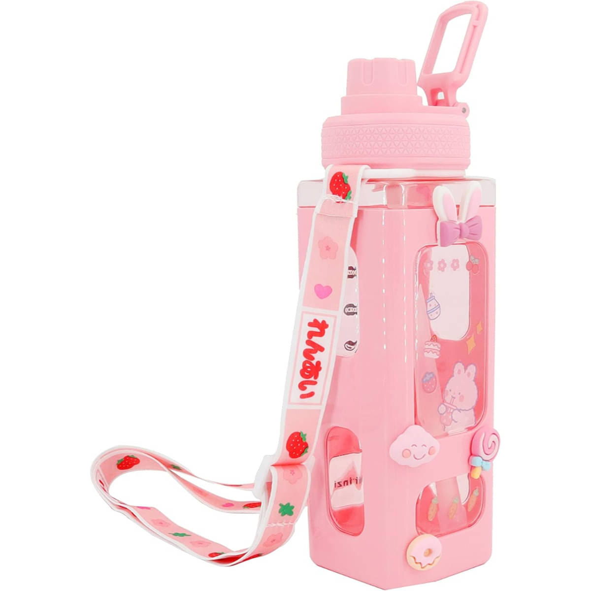     			Radhe Fashion Cartoon water bottle for kids, kawaii water bottle Multicolour Plastic School Water Bottle 700 mL ( Set of 1 )