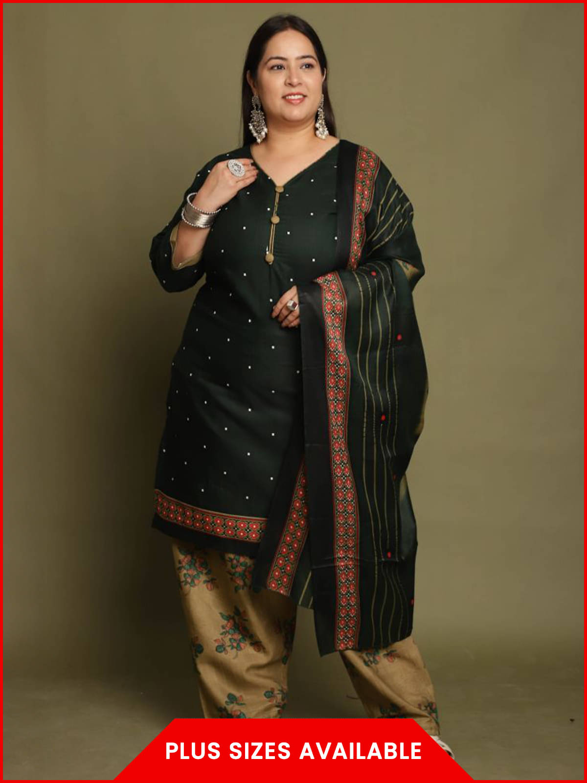 Rajnandini Women Cotton Blend Printed Straight Kurti With Patiala Salwar ( Green ) Rajnandini Women Cotton Blend Printed Straight Kurti With Patiala Salwar ( Green )