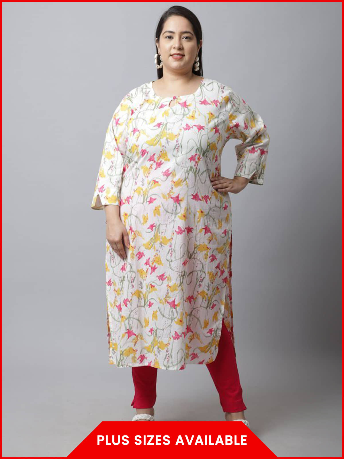 Rajnandini - White 100% Cotton Women's Straight Kurti ( Pack of 1 ) - Kurtis, Tunics | Buy online on ZillyBuy