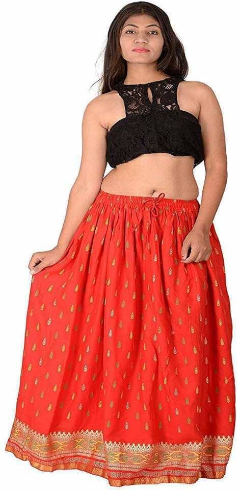 Rangsthali Red Rayon Women's Flared Skirt ( Pack of 1 )     			Rangsthali Red Rayon Women's Flared Skirt ( Pack of 1 )