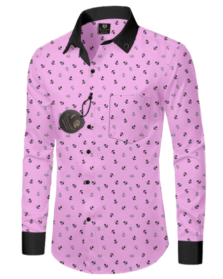 SHREE VASTRA HOUSE Cotton Blend Regular Fit Printed Full Sleeves Men's Casual Shirt - Pink ( Pack of 1 ) SHREE VASTRA HOUSE Cotton Blend Regular Fit Printed Full Sleeves Men's Casual Shirt - Pink ( Pack of 1 )