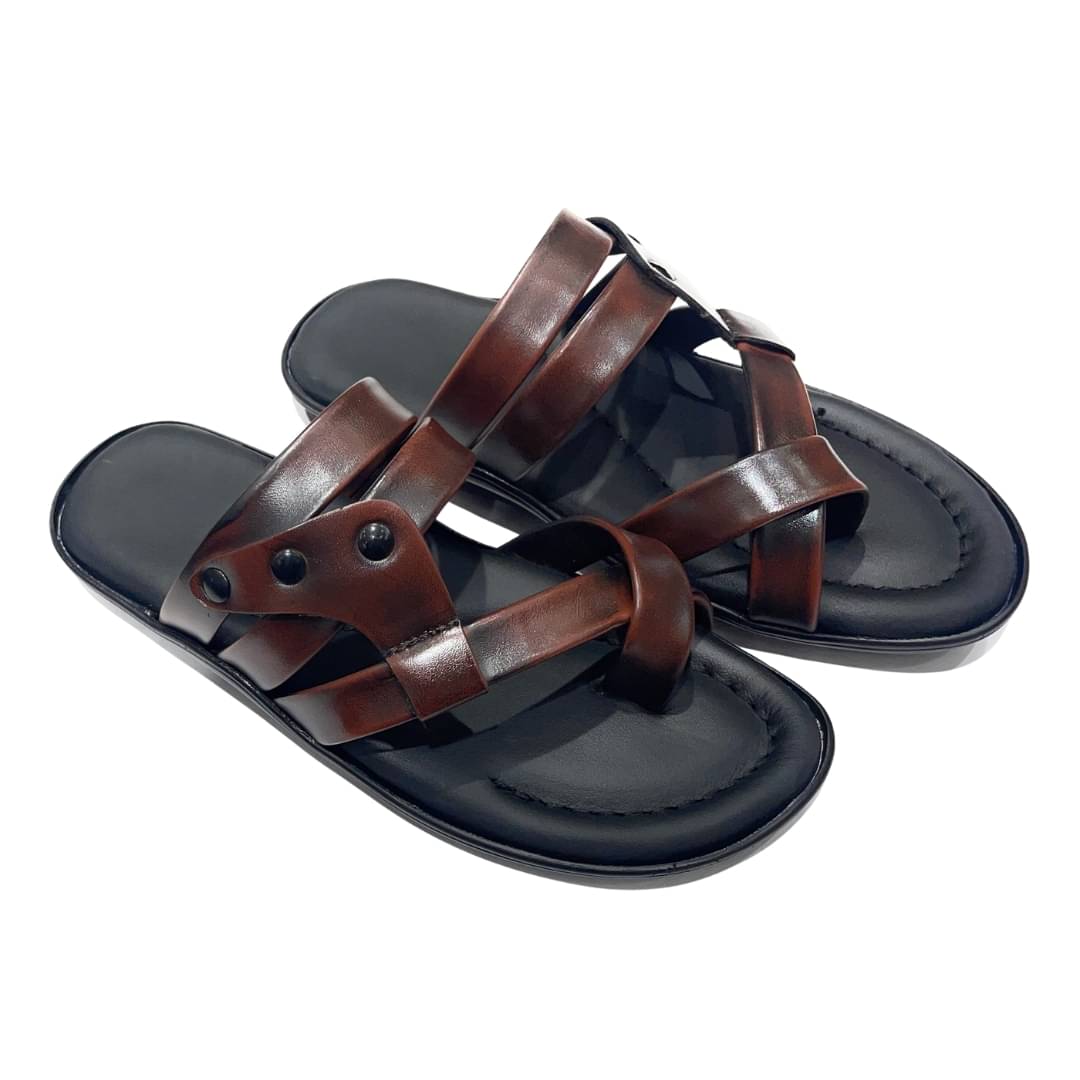     			STEPFOX Tan Men's Leather Slipper