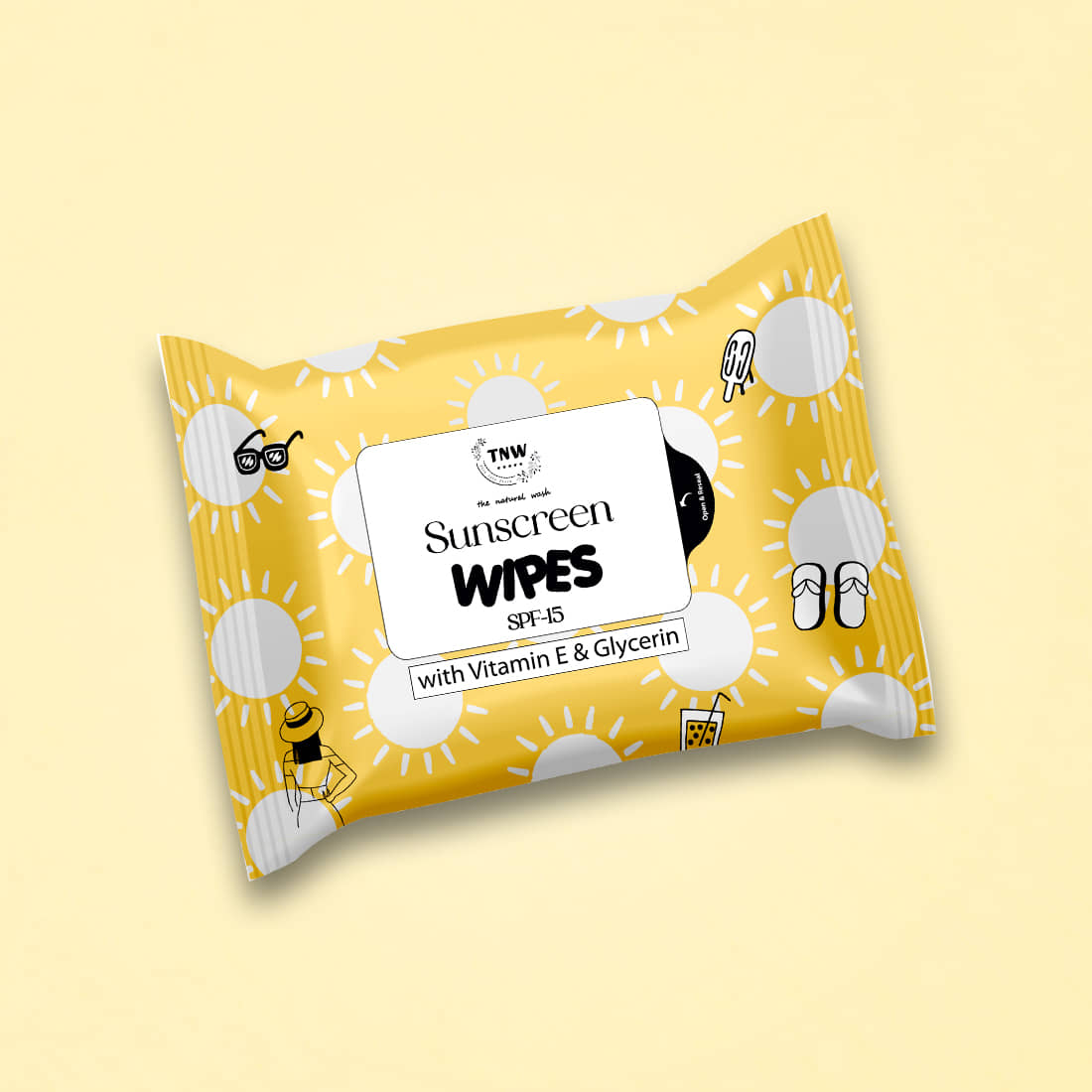 TNW The Natural Wash Sunscreen Wipes For Removing Dirt, Oil | 10 wipes