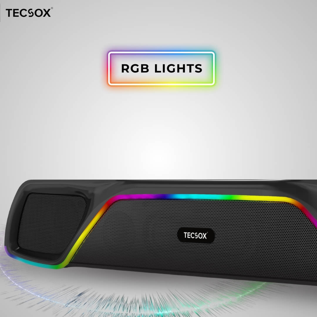     			Tecsox Soniq M2 24 W Bluetooth Speaker Bluetooth V 5.3 with USB,SD card Slot,Aux Playback Time 8 hrs Black