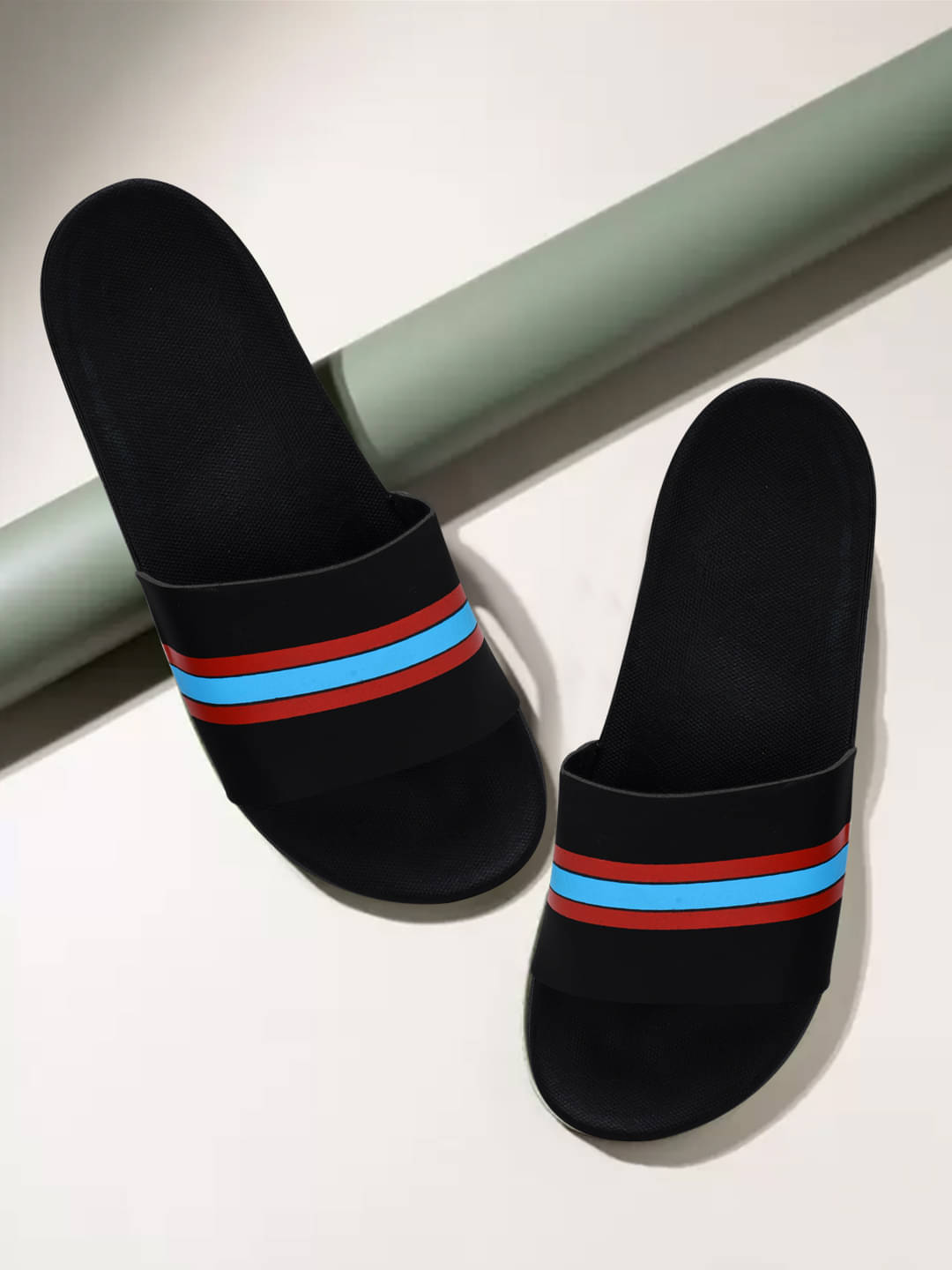     			Tzen Blue Men's Slide Flip Flop