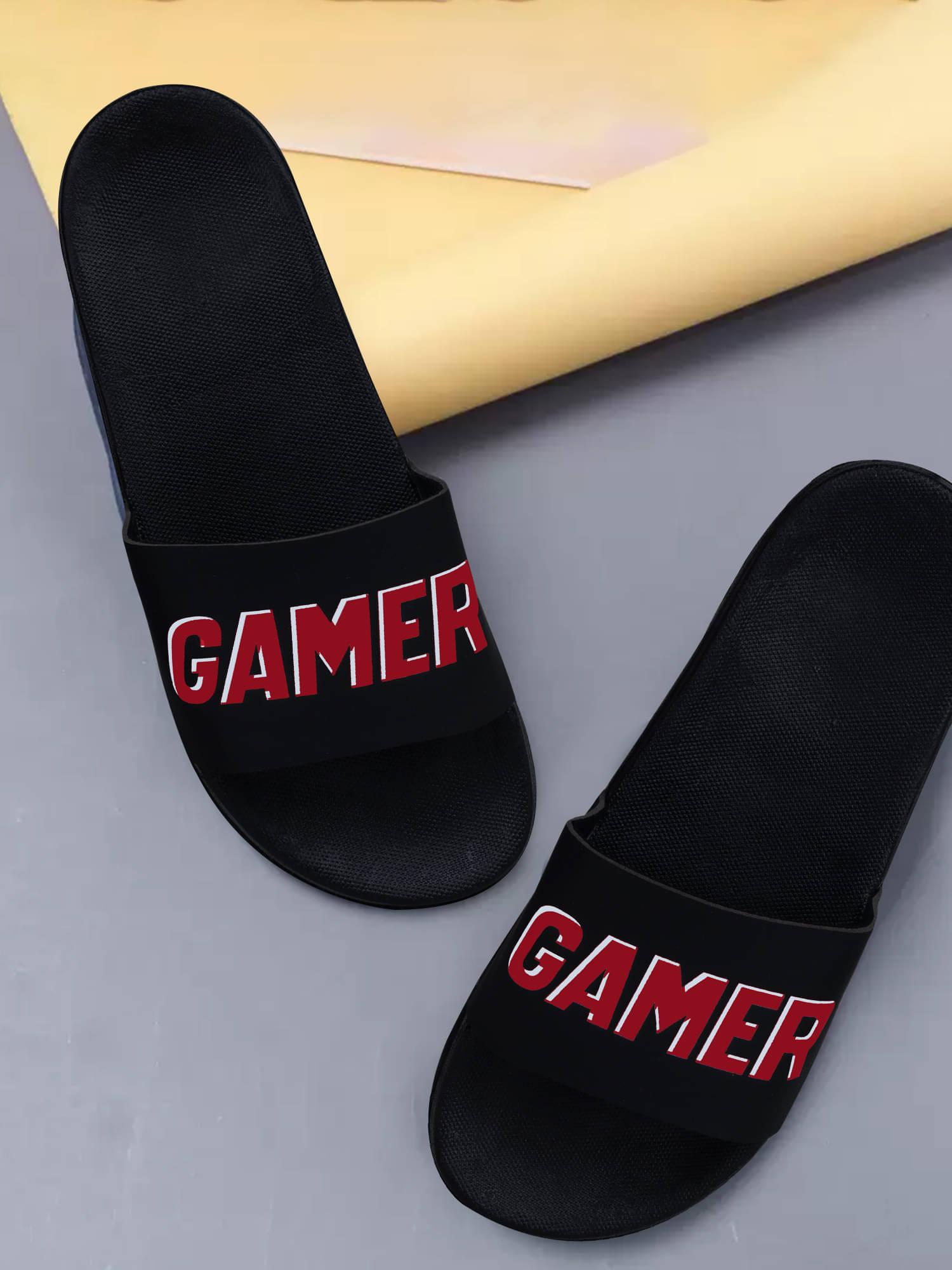     			Tzen Red Men's Slide Flip Flop