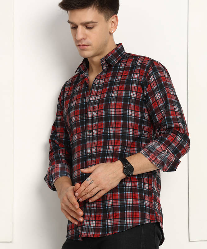     			U TURN Cotton Blend Slim Fit Checks Full Sleeves Men's Casual Shirt - Multi ( Pack of 1 )