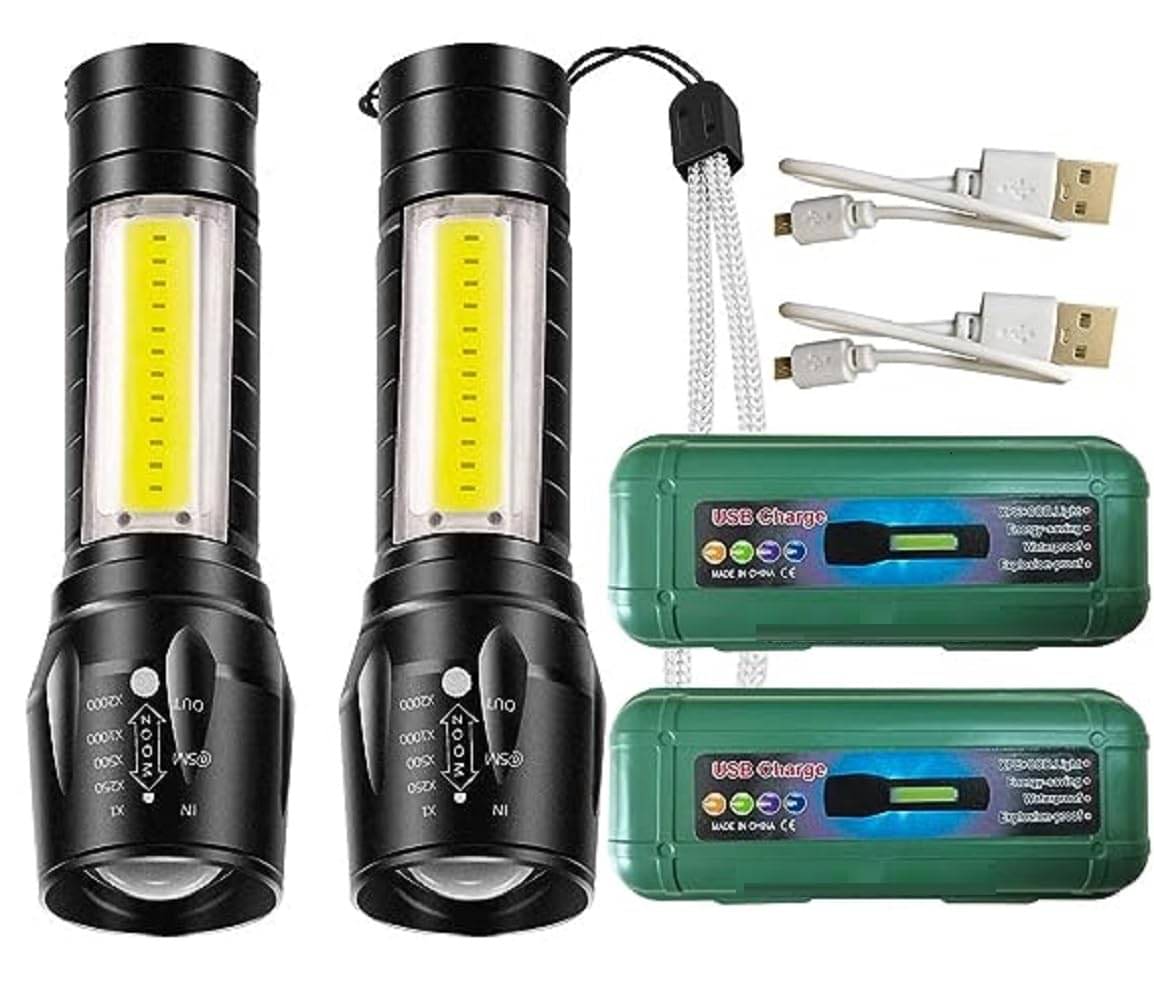     			UNIWAX - 3W Rechargeable Flashlight Torch ( Pack of 2 )