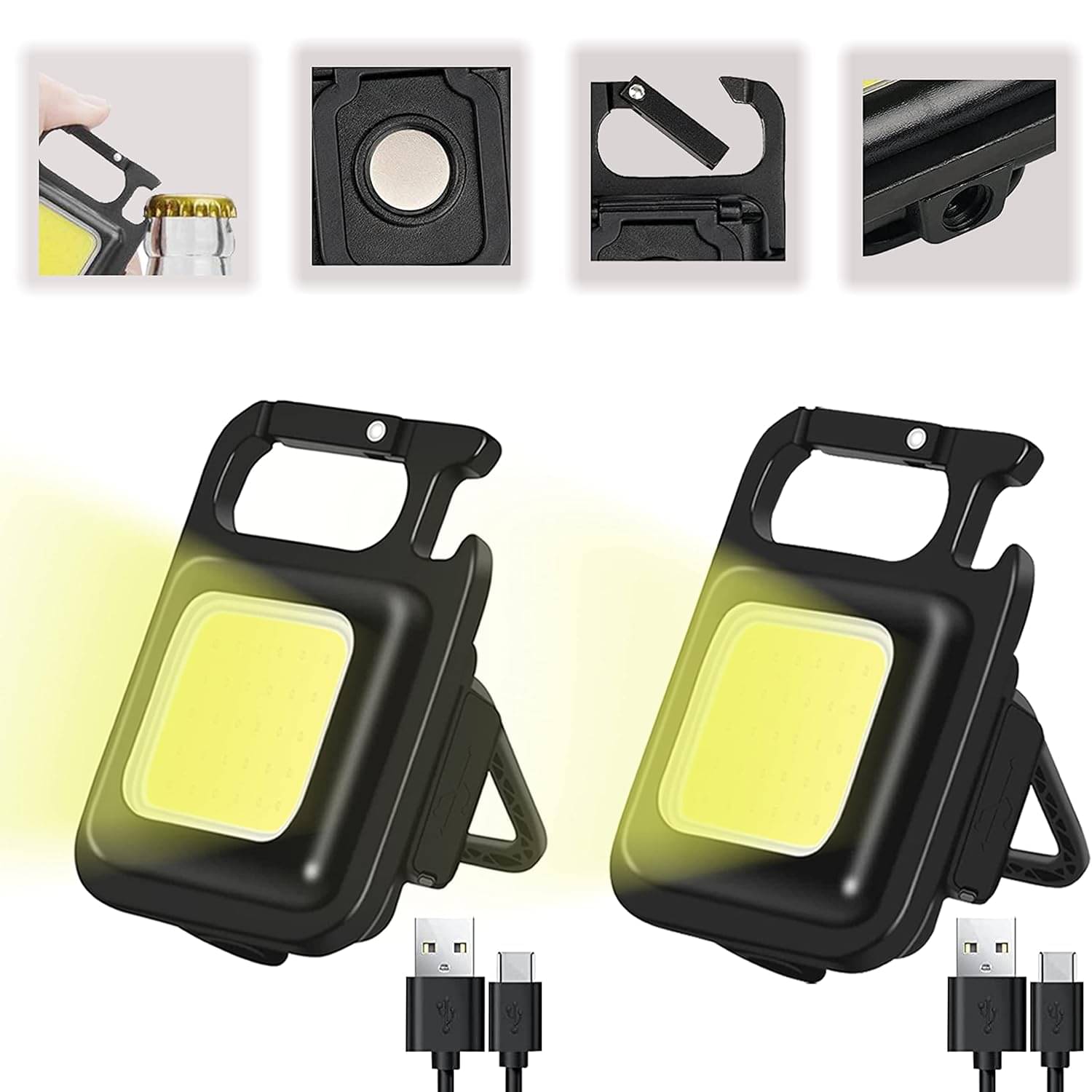     			UNIWAX - 3W Rechargeable Flashlight Torch ( Pack of 2 )