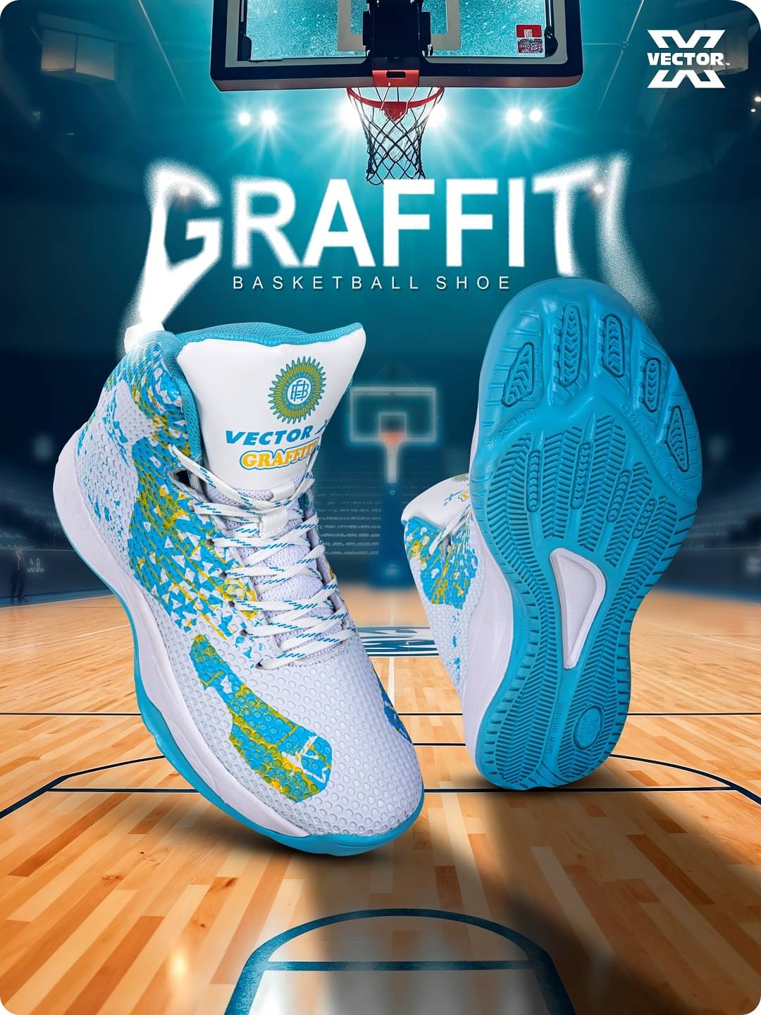     			Vector X Blue Basketball Shoes