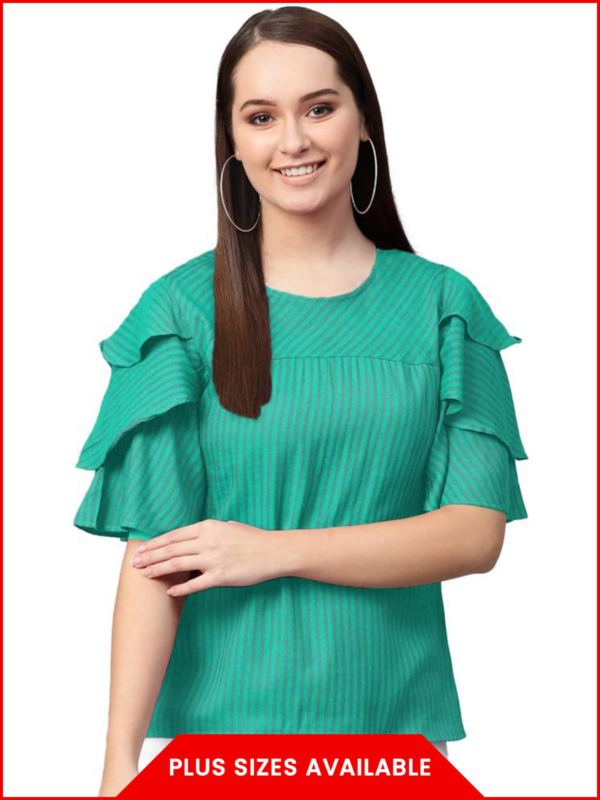 Yash Gallery Women's Polyester Regular Top ( Green ) Yash Gallery Women's Polyester Regular Top ( Green )