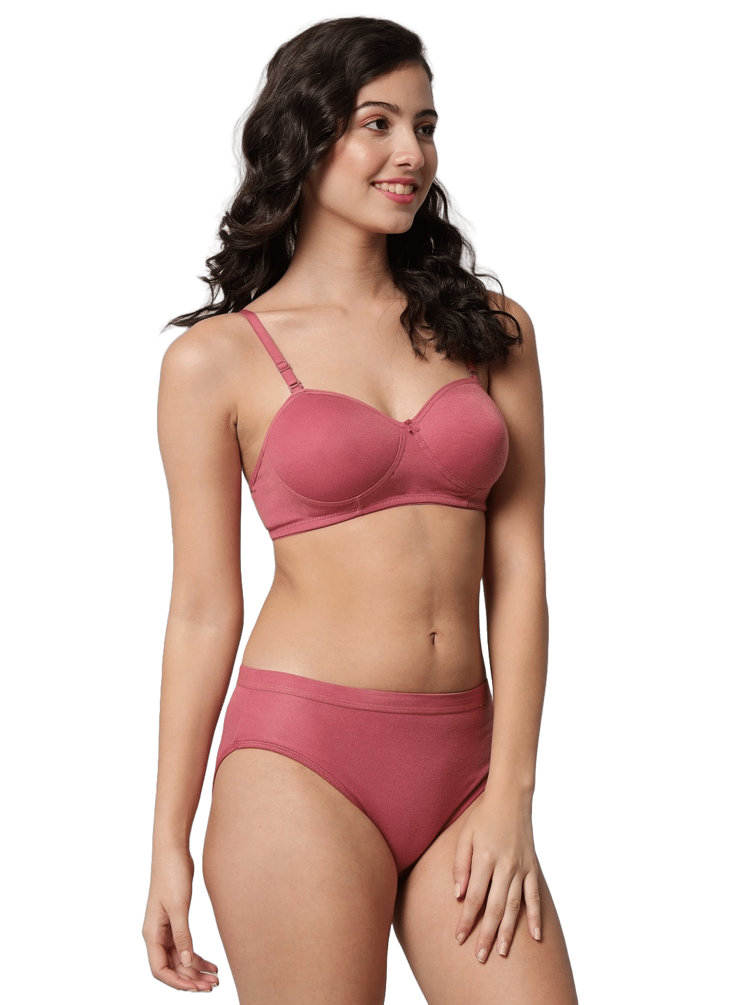 hani diva Pack of 1 Cotton Blend Bra & Panty Set For Women ( Rose Gold ) hani diva Pack of 1 Cotton Blend Bra & Panty Set For Women ( Rose Gold )