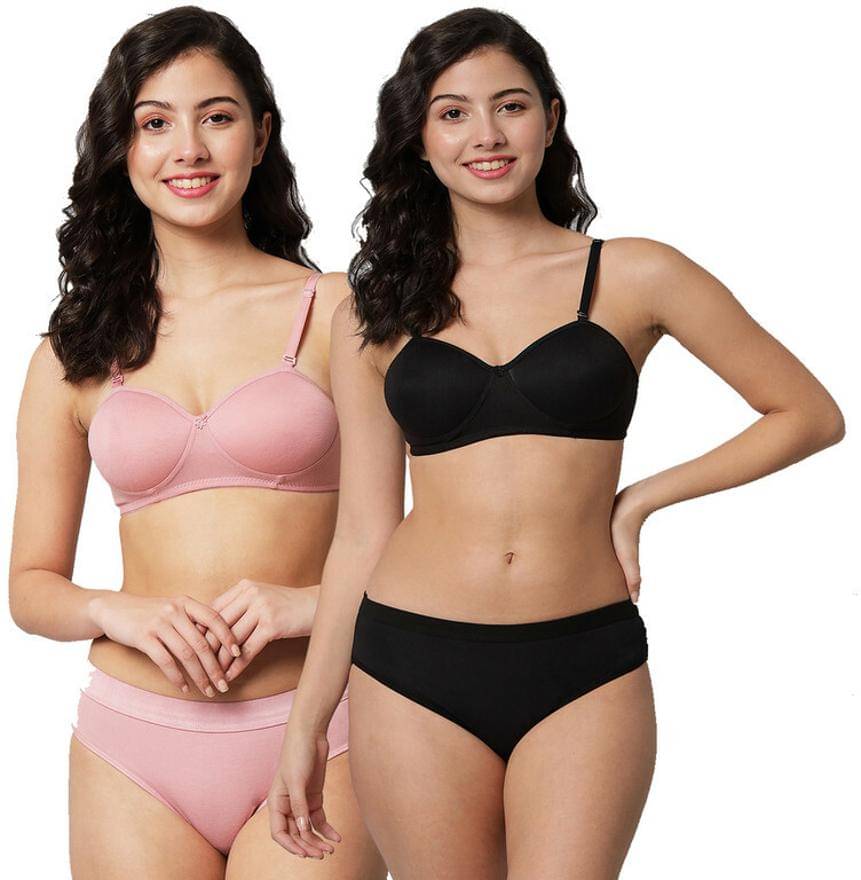 hani diva Pack of 2 Cotton Blend Bra & Panty Set For Women ( Multicolor3 ) hani diva Pack of 2 Cotton Blend Bra & Panty Set For Women ( Multicolor3 )