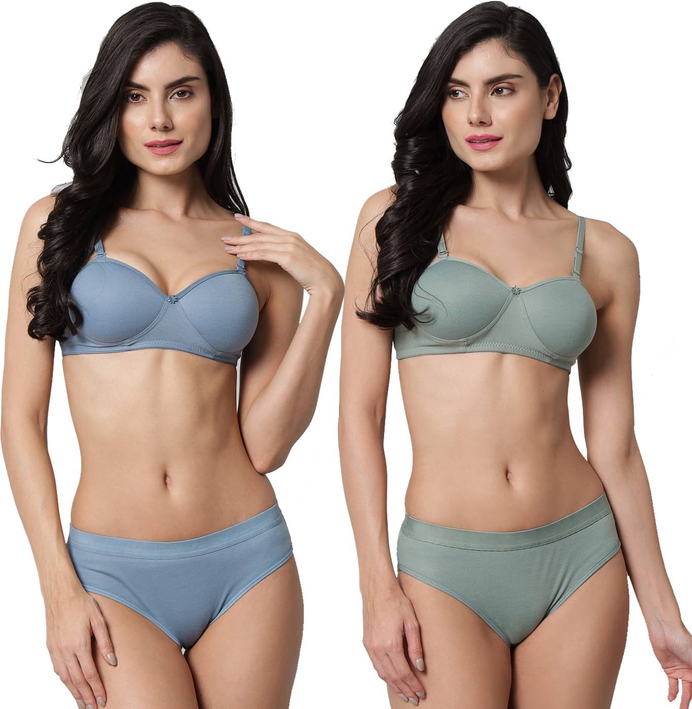 hani diva Pack of 2 Cotton Blend Bra & Panty Set For Women ( Multicolor4 ) hani diva Pack of 2 Cotton Blend Bra & Panty Set For Women ( Multicolor4 )