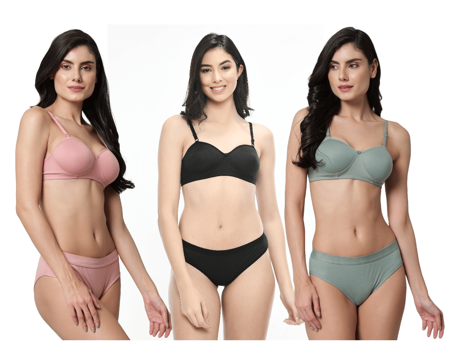     			hani diva Pack of 3 Cotton Blend Bra & Panty Set For Women ( Multicolor2 )