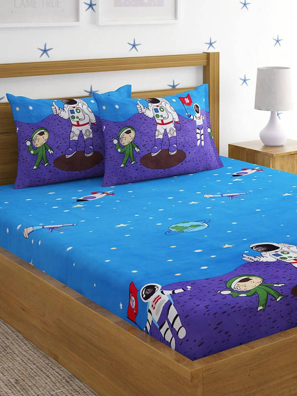 kids wonders Poly Cotton 1 Double Bedsheet with 2 Pillow Covers ( Multicolor ) kids wonders Poly Cotton 1 Double Bedsheet with 2 Pillow Covers ( Multicolor )