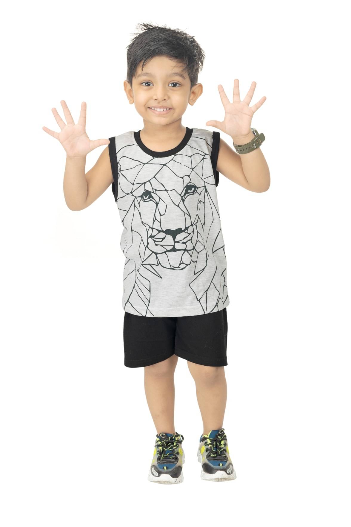 s muktar garments Pack of 1 Unisex Cotton Blend T-Shirt & Shorts Set ( Multicolor ) s muktar garments Pack of 1 Unisex Cotton Blend T-Shirt & Shorts Set ( Multicolor )