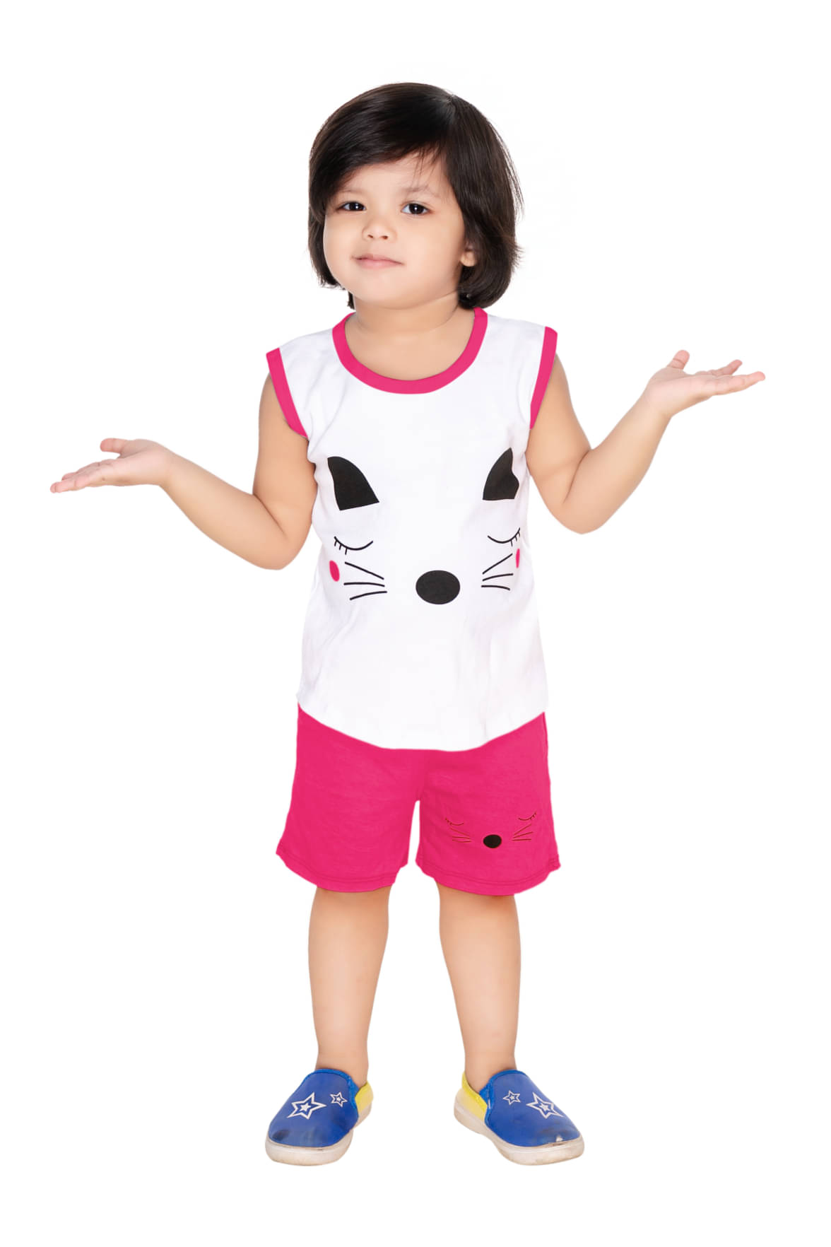 s muktar garments Pack of 1 Unisex Cotton Blend T-Shirt & Shorts Set ( Pink ) s muktar garments Pack of 1 Unisex Cotton Blend T-Shirt & Shorts Set ( Pink )
