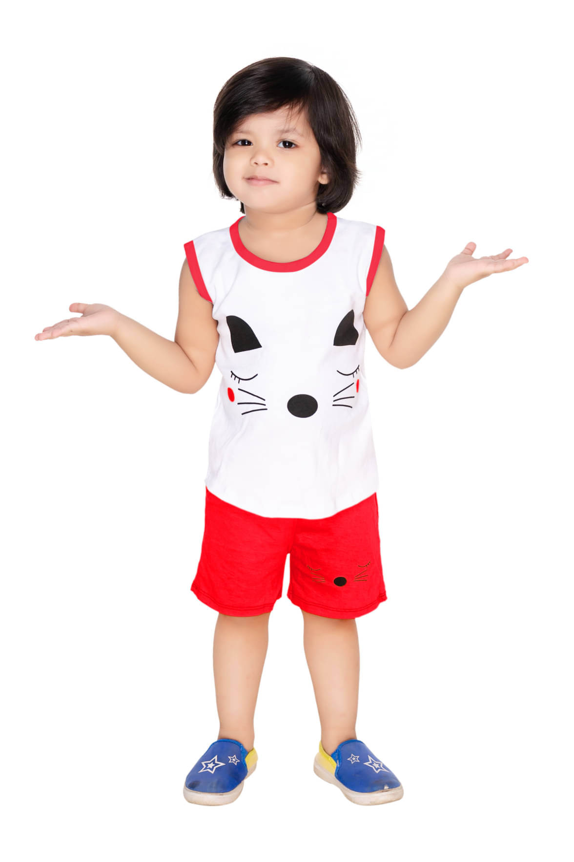s muktar garments Pack of 1 Unisex Cotton Blend T-Shirt & Shorts Set ( Red ) s muktar garments Pack of 1 Unisex Cotton Blend T-Shirt & Shorts Set ( Red )