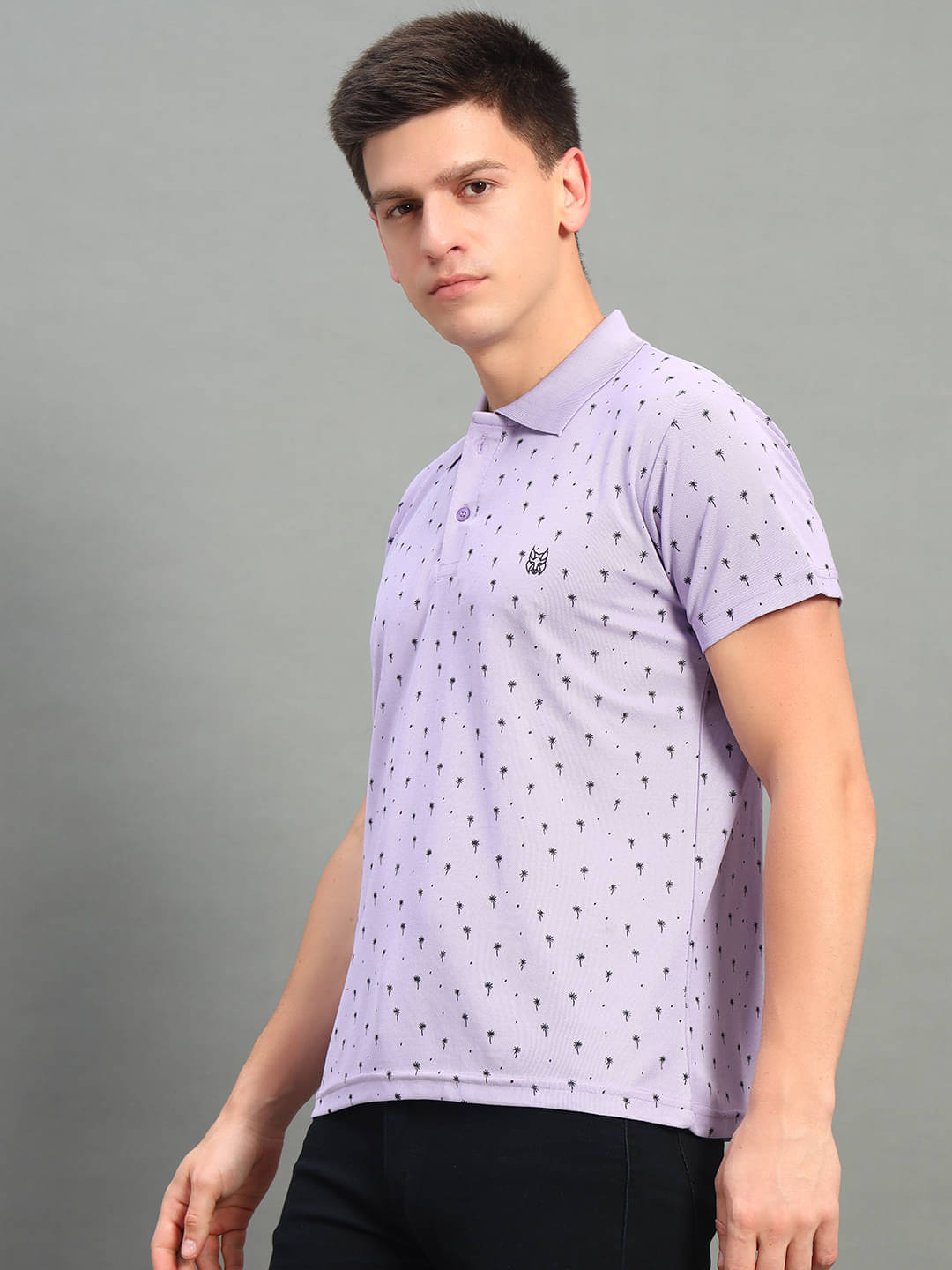 stelvin Men Cotton Blend Regular Fit Printed Polo T Shirt ( Lavender ) stelvin Men Cotton Blend Regular Fit Printed Polo T Shirt ( Lavender )