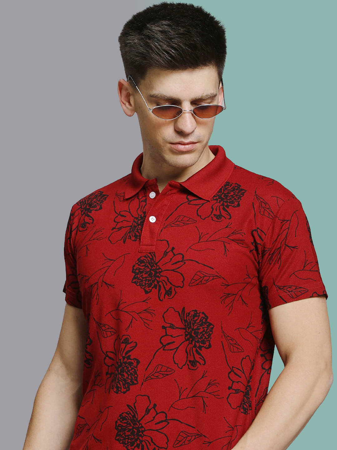stelvin Men Cotton Blend Regular Fit Printed Polo T Shirt ( Maroon ) stelvin Men Cotton Blend Regular Fit Printed Polo T Shirt ( Maroon )