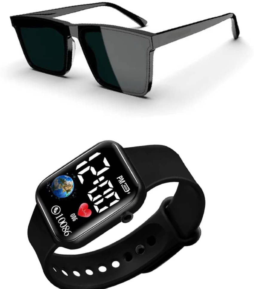 uzak Black Square Sunglasses ( Pack of 2 ) uzak Black Square Sunglasses ( Pack of 2 )
