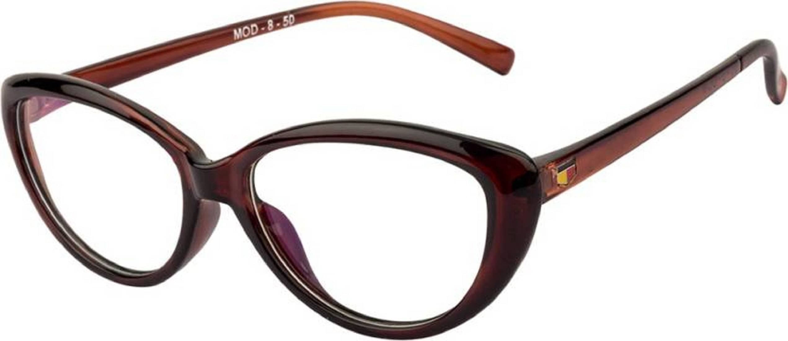 uzak Brown Cat Eye Eyeglass Frame ( Pack of 1 ) uzak Brown Cat Eye Eyeglass Frame ( Pack of 1 )