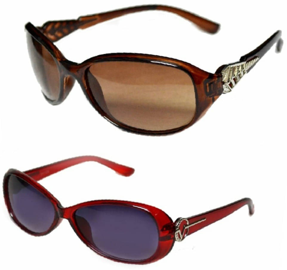 uzak Brown Oval Sunglasses ( Pack of 2 ) uzak Brown Oval Sunglasses ( Pack of 2 )