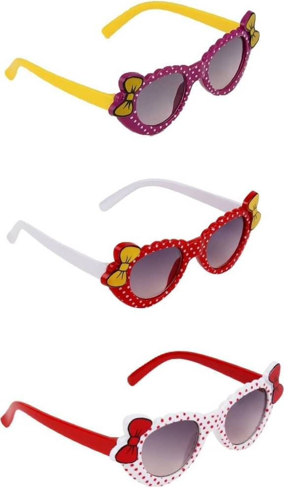 uzak Multicolor Butterfly Sunglasses ( Pack of 3 ) uzak Multicolor Butterfly Sunglasses ( Pack of 3 )