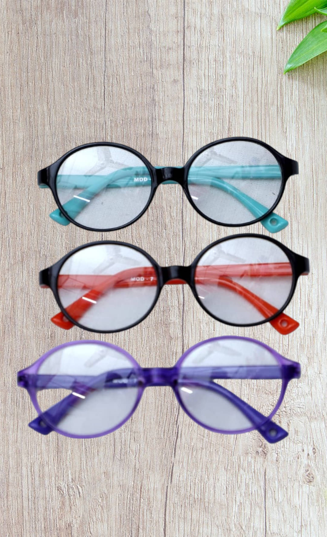     			uzak Multicolor Round Eyeglass Frame ( Pack of 3 )